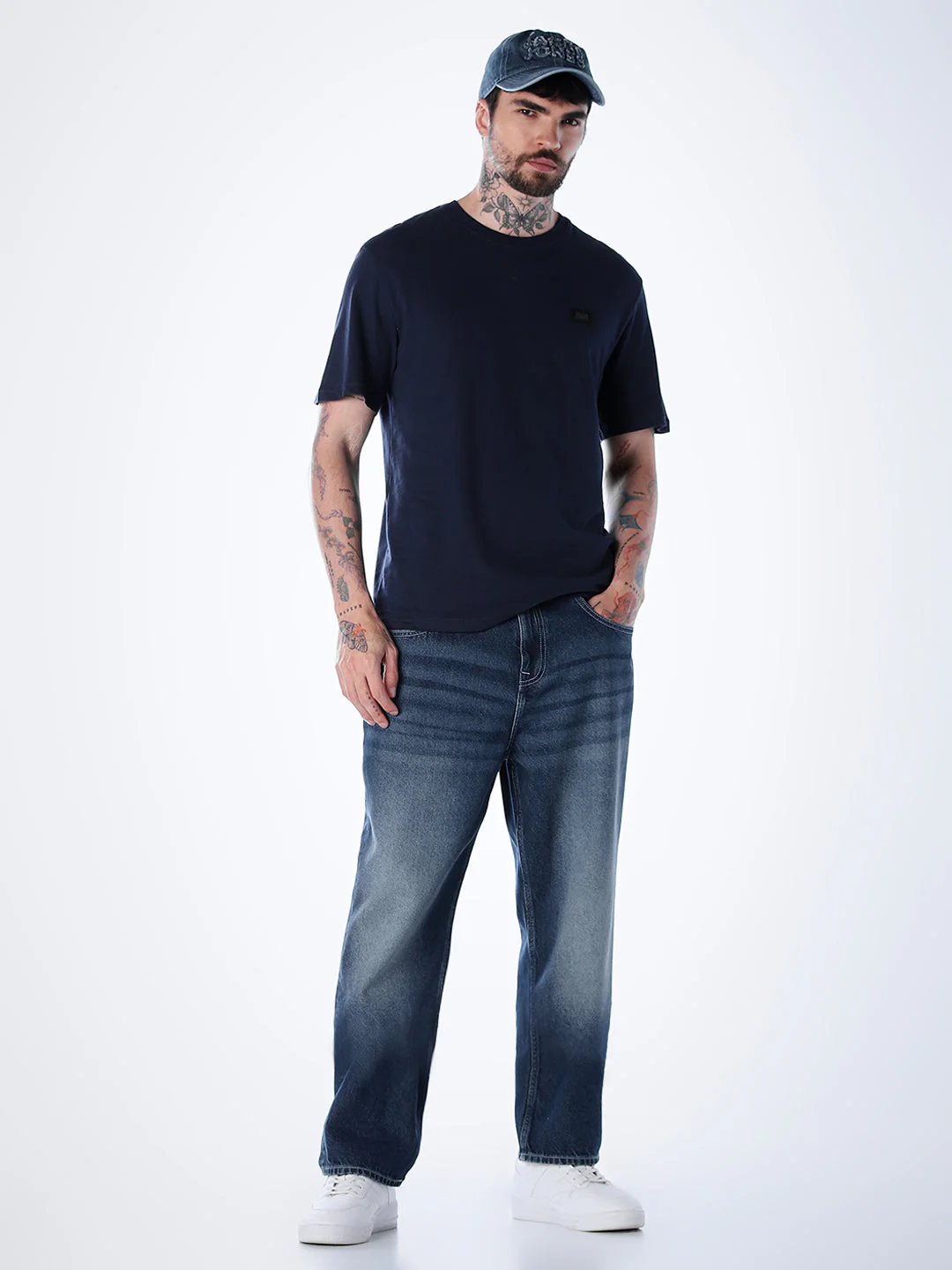 Classic Twill Crew Neck T-shirt - Navy - Image 6