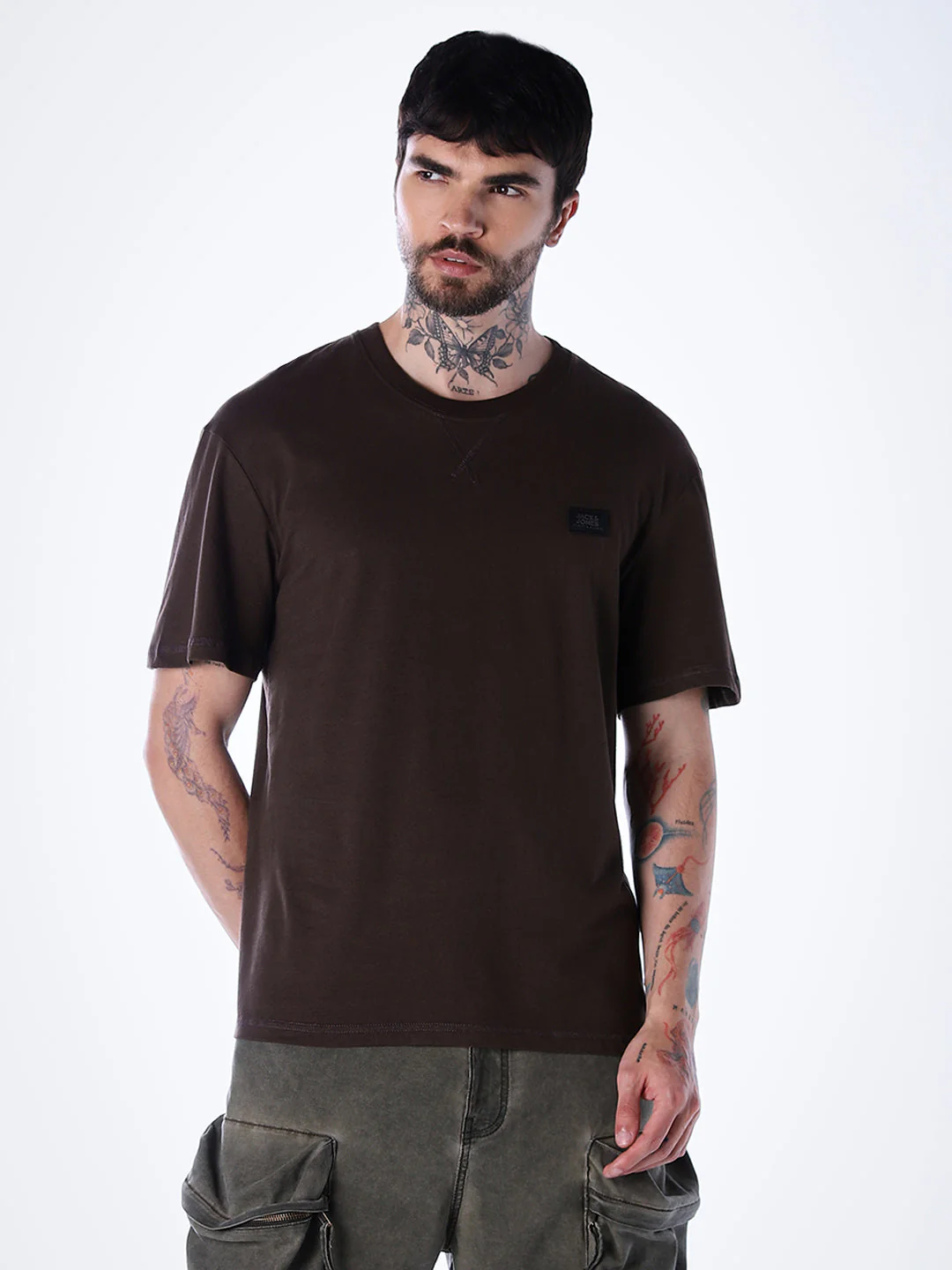 Classic Twill Crew Neck T-shirt - Brown - Image 2