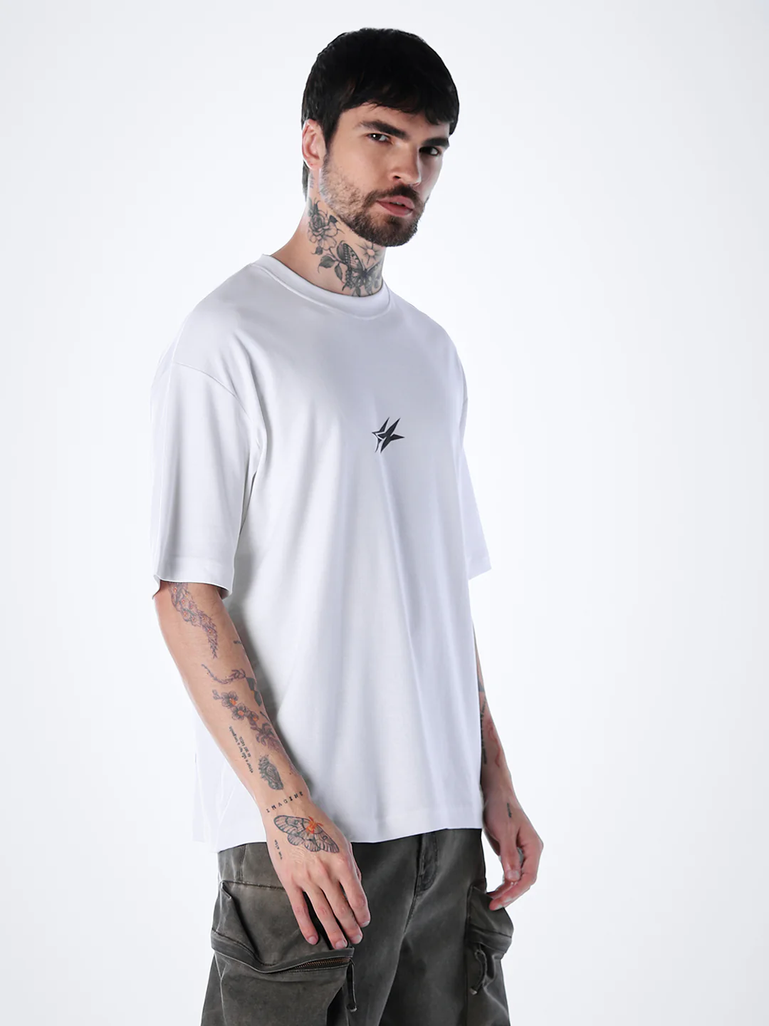 Graphic Print Cotton T-shirt - White - Image 3