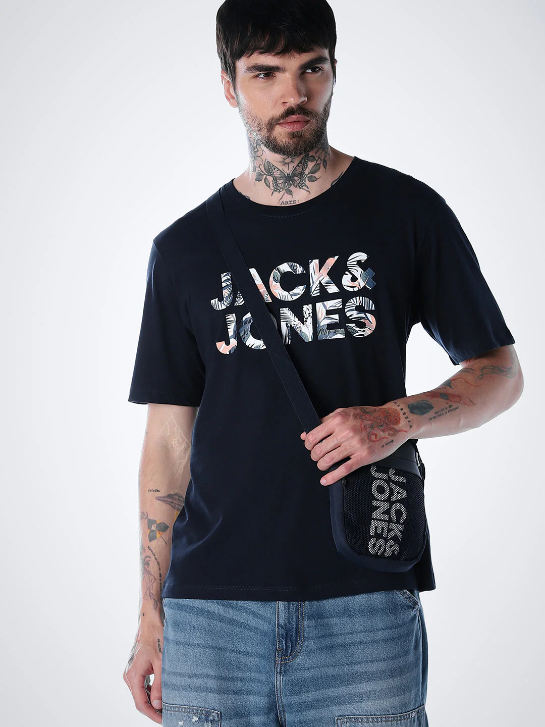 Tropical Logo Print T-shirt - Blue