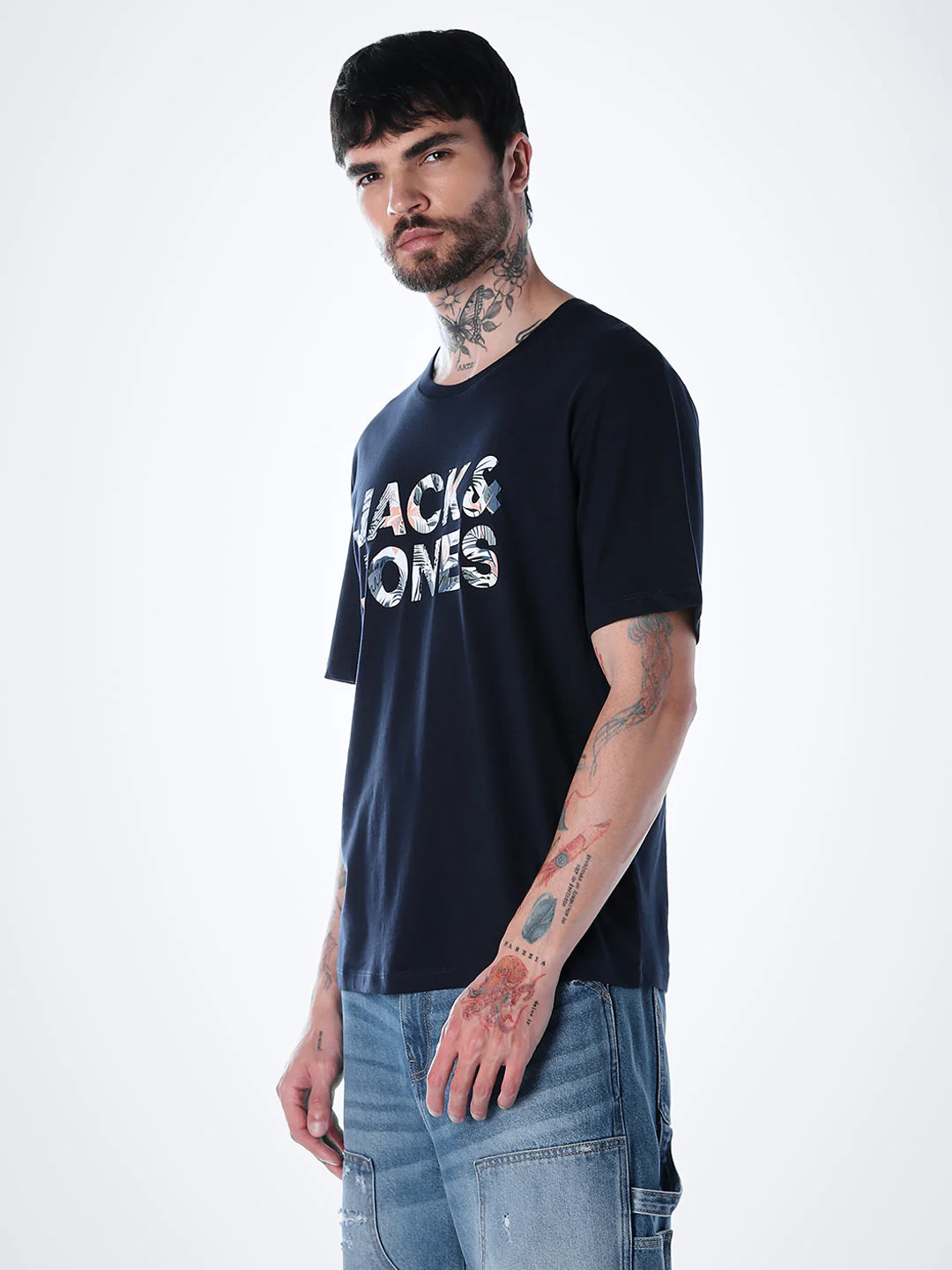 Tropical Logo Print T-shirt - Blue - Image 3