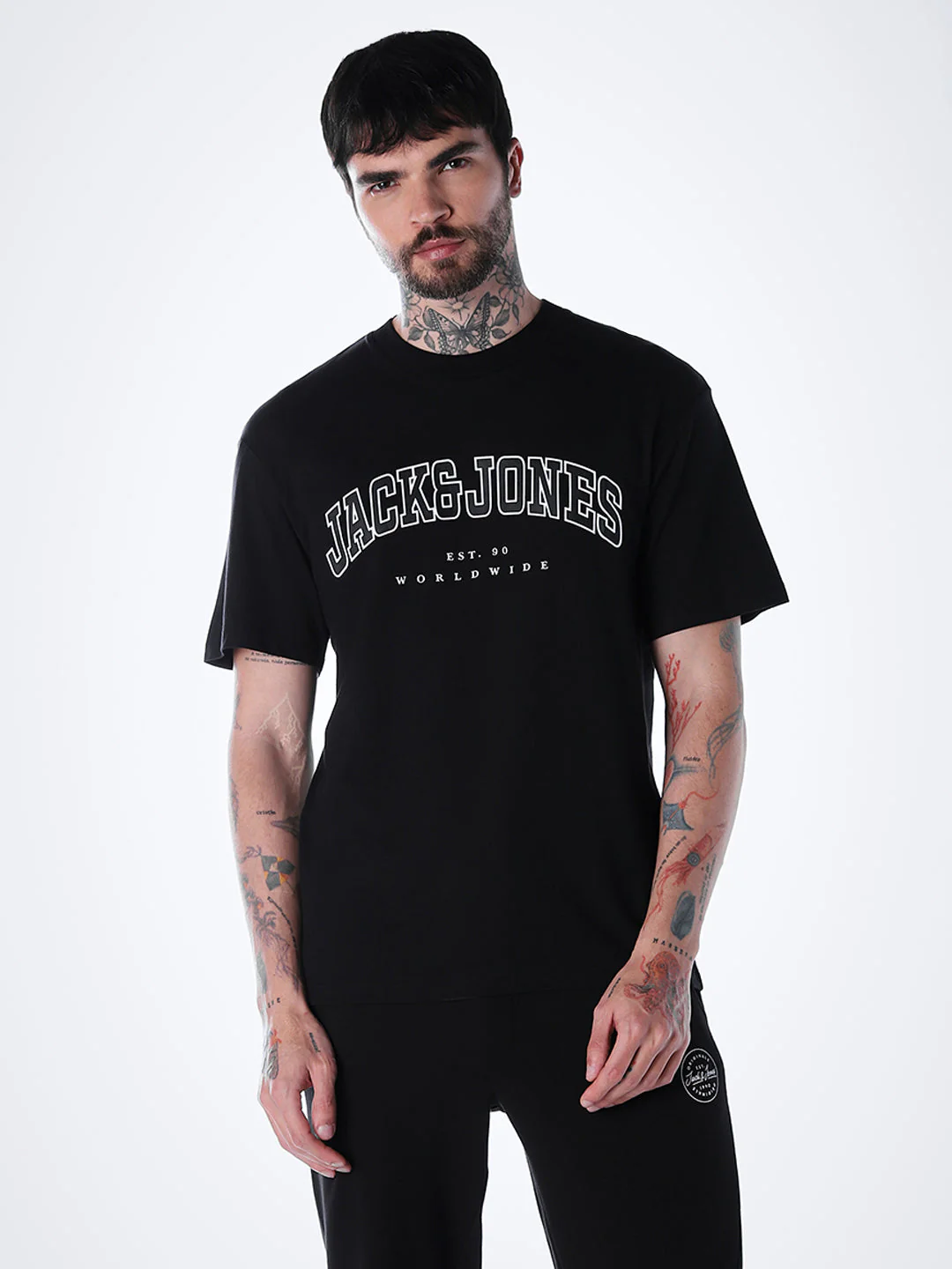 Varsity O-Neck T-shirt - Black - Image 2