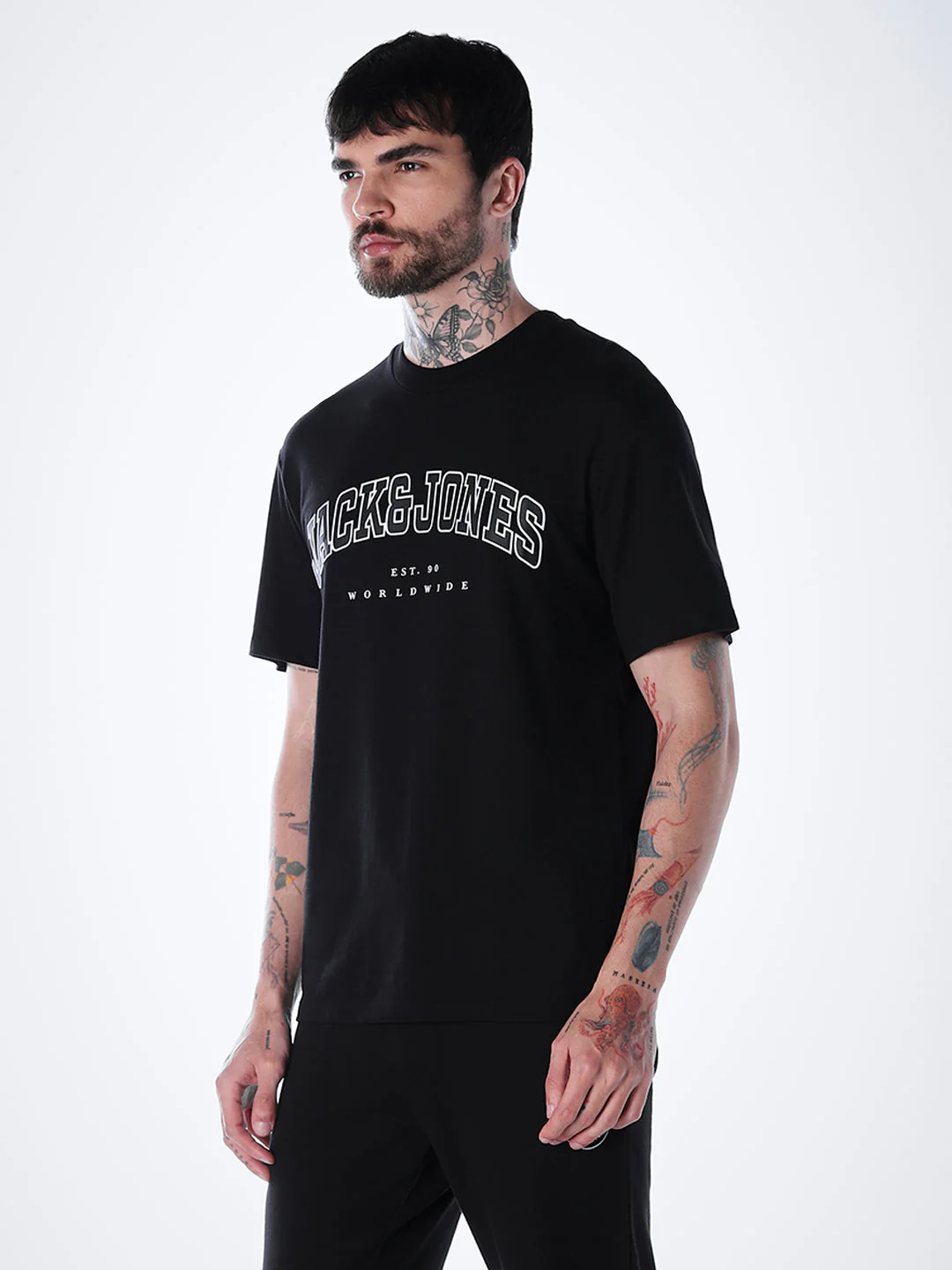 Varsity O-Neck T-shirt - Black - Image 3