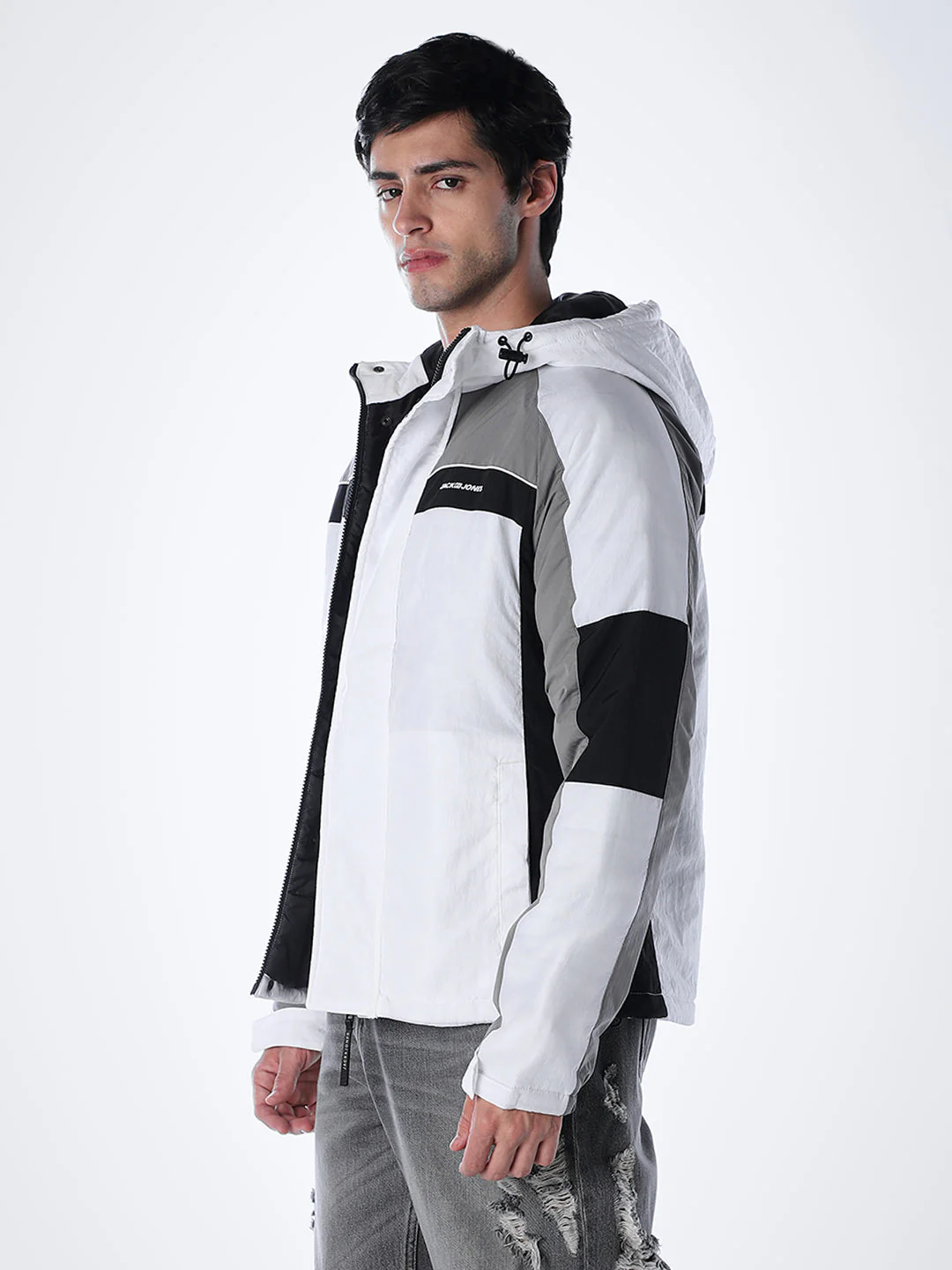 Colourblocked Nylon Hooded Jacket - Image 3