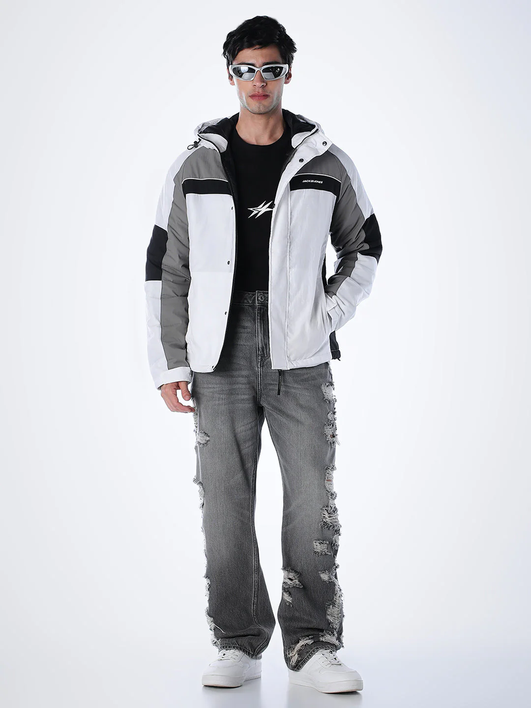 Colourblocked Nylon Hooded Jacket - Image 6