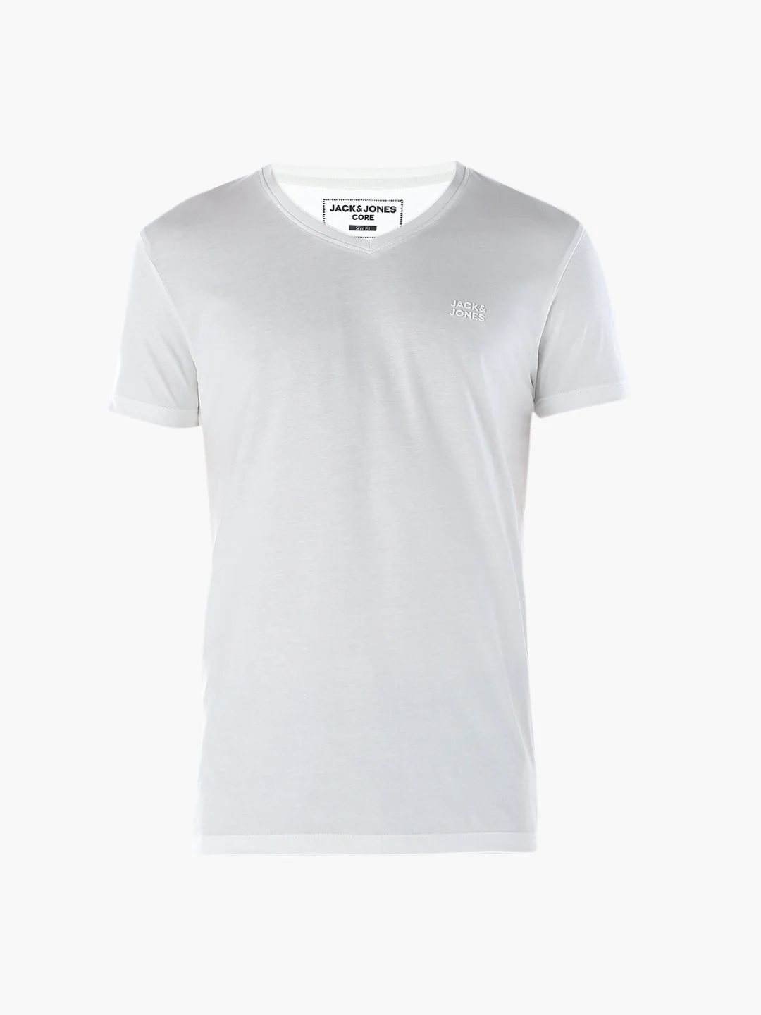 Cotton V-Neck T-shirt - White - Image 7