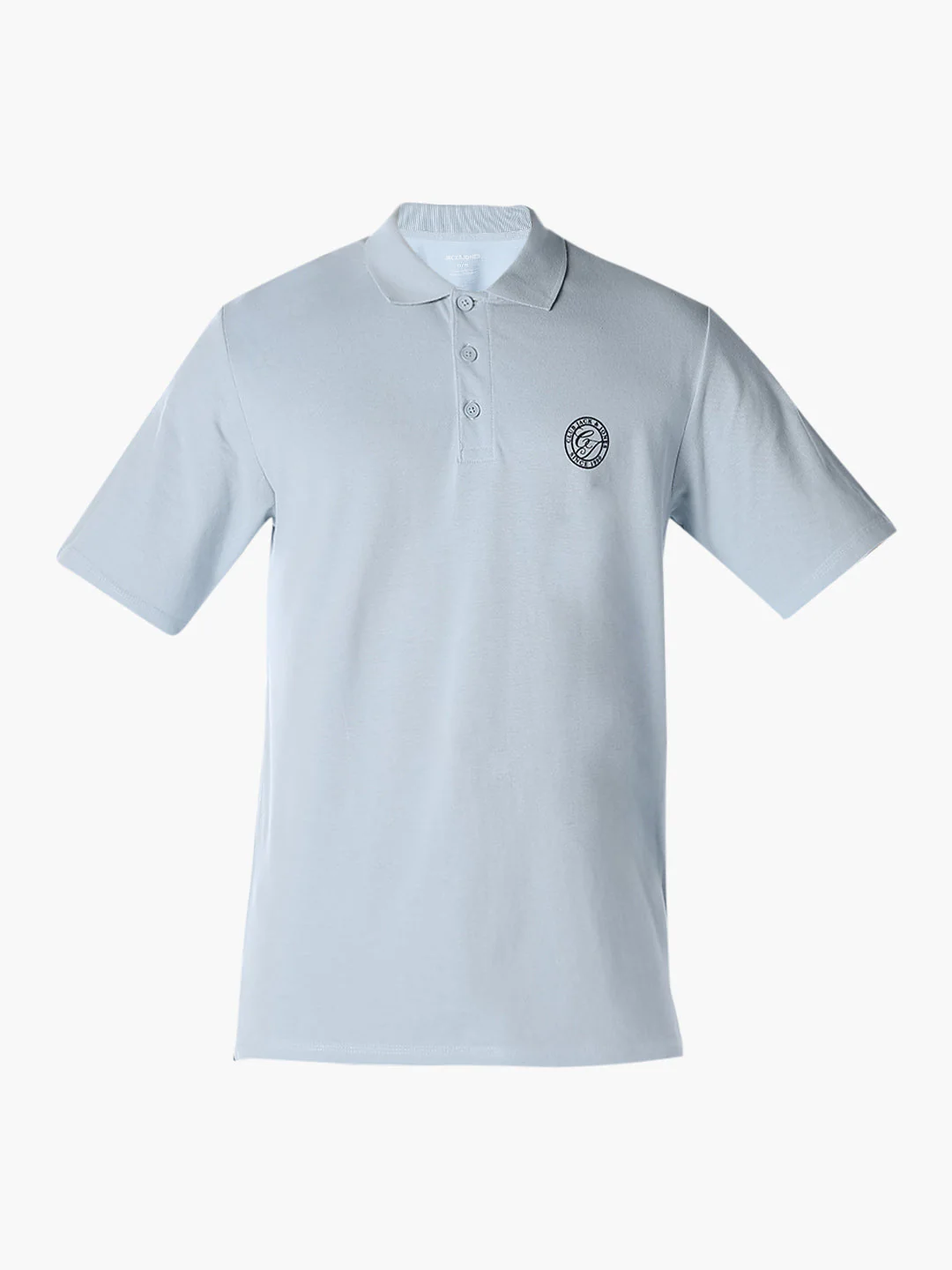 Light Blue Regular Fit Cotton Polo - Image 7