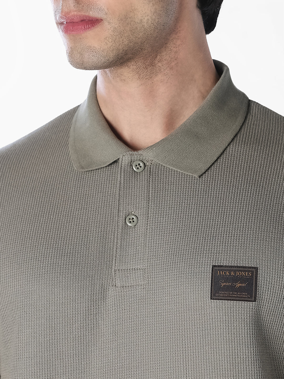 Textured Regular Fit Polo - Green - Image 5