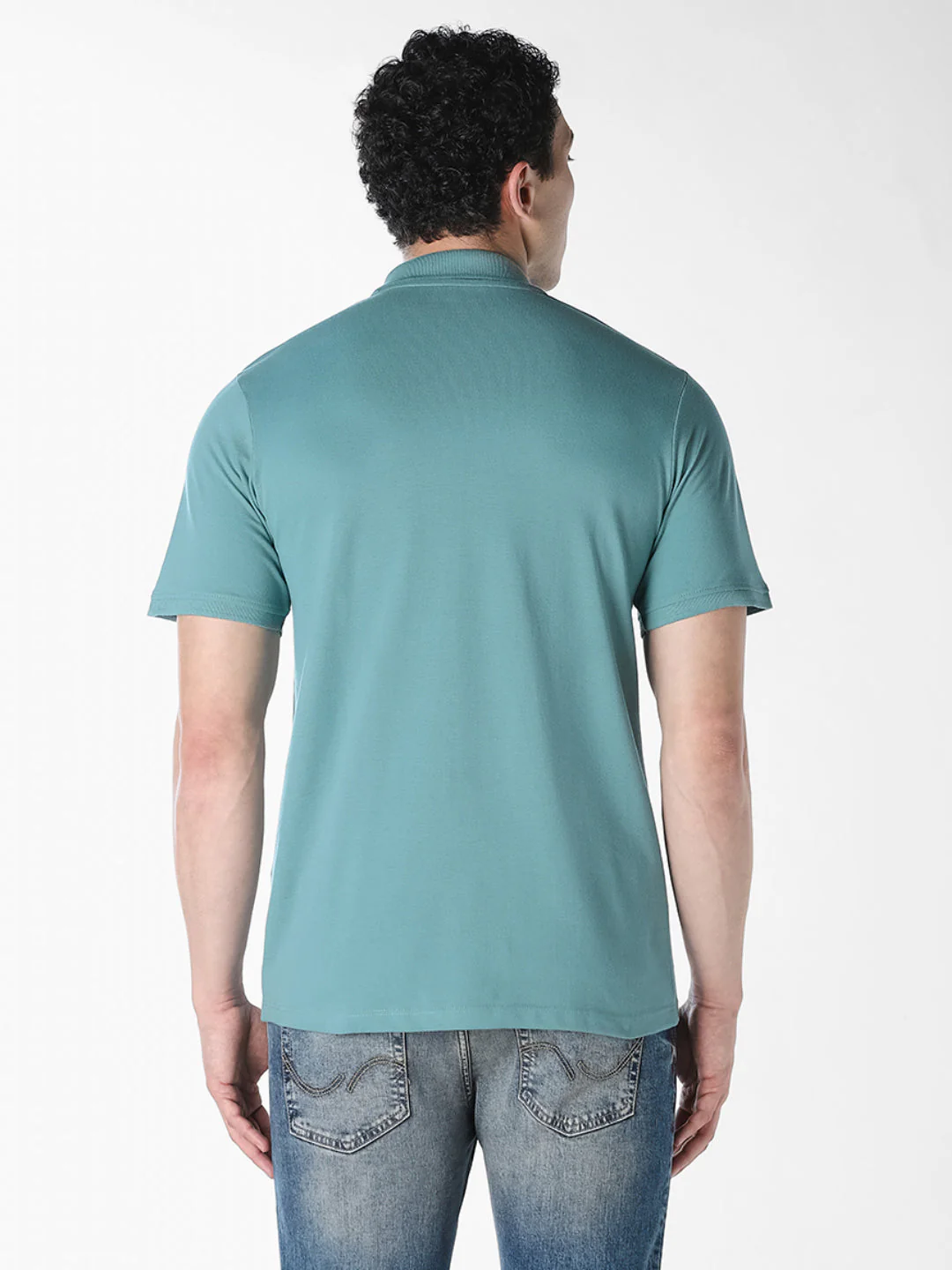 Blue Logo Print  Organic Cotton Polo - Image 4