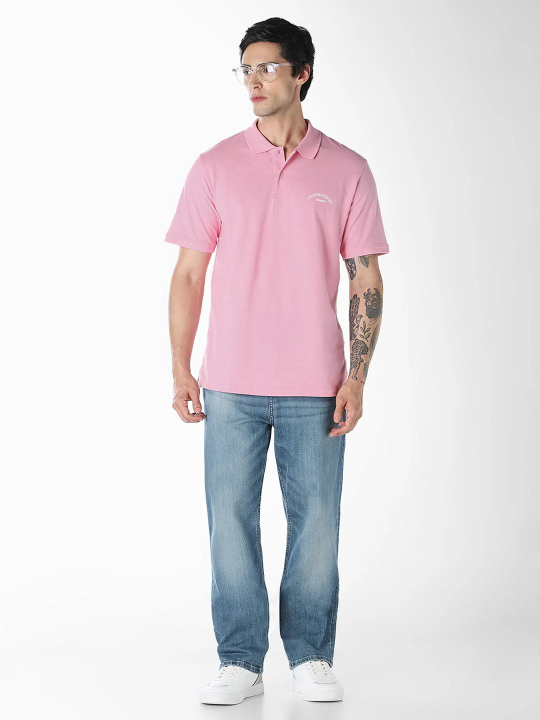 Pink Logo Print  Organic Cotton Polo - Image 6