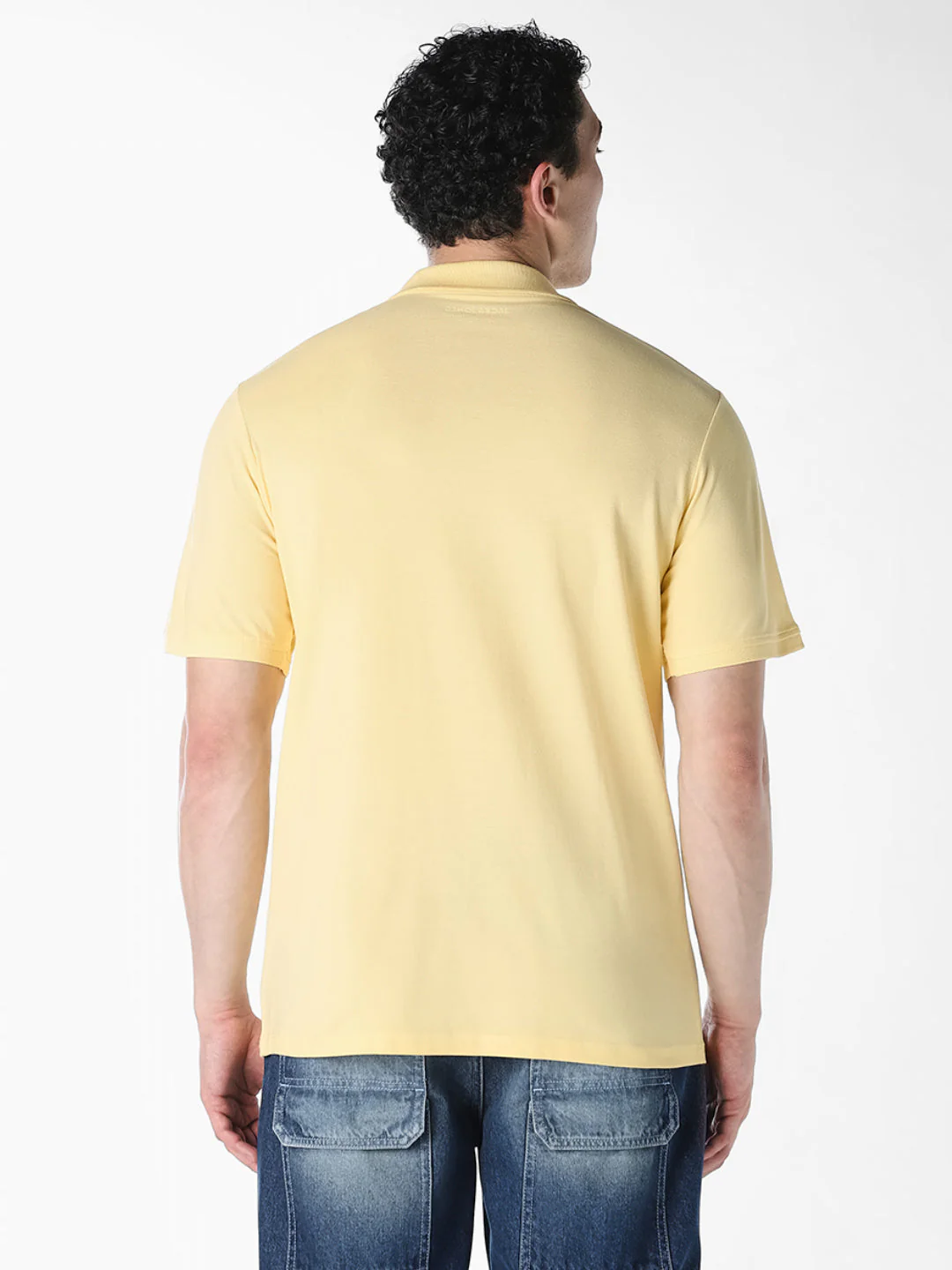 Yellow Logo Print Organic Cotton Polo - Image 4