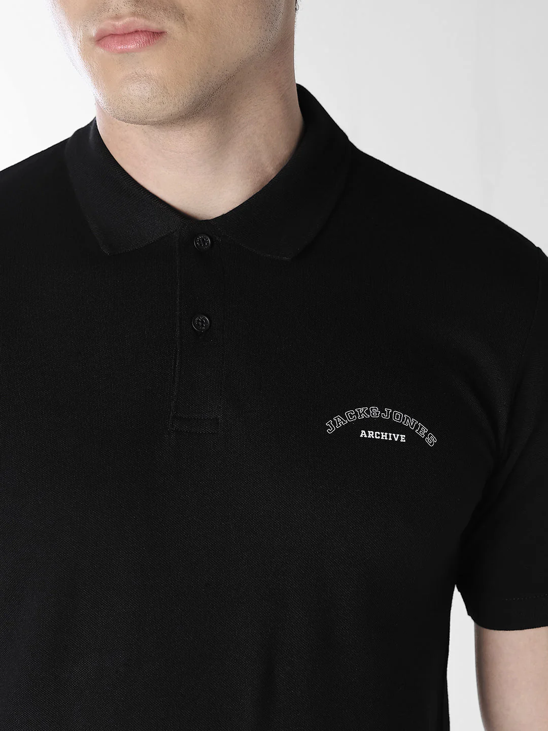 Black Logo Print Organic Cotton Polo - Image 5