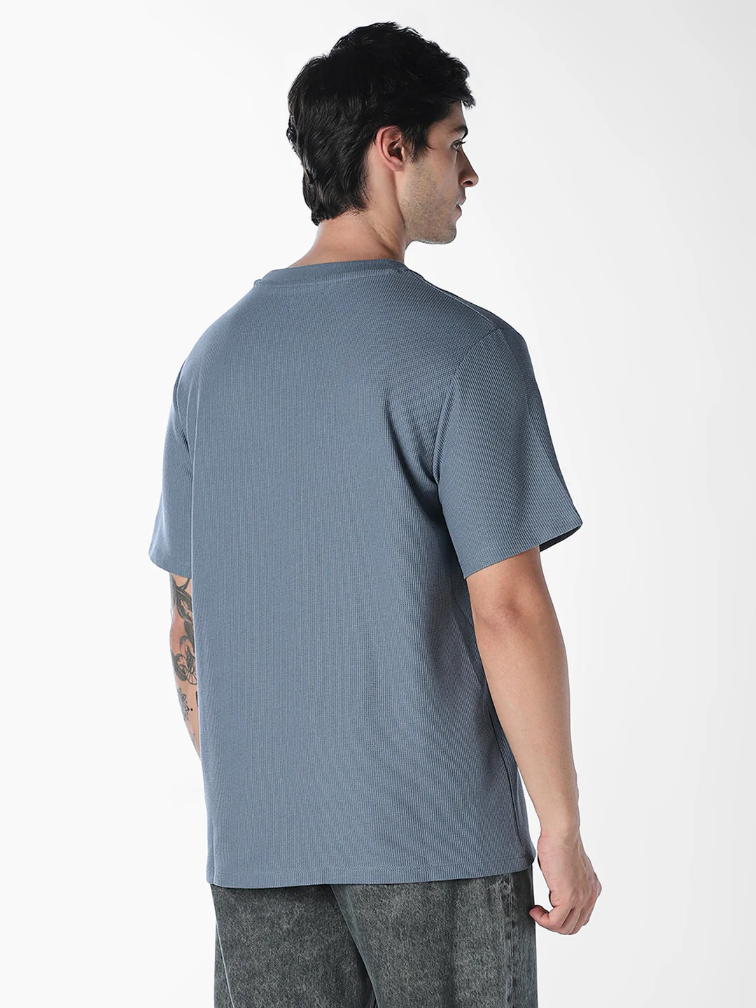Blue Chest Patch Crew Neck T-shirt - Image 4