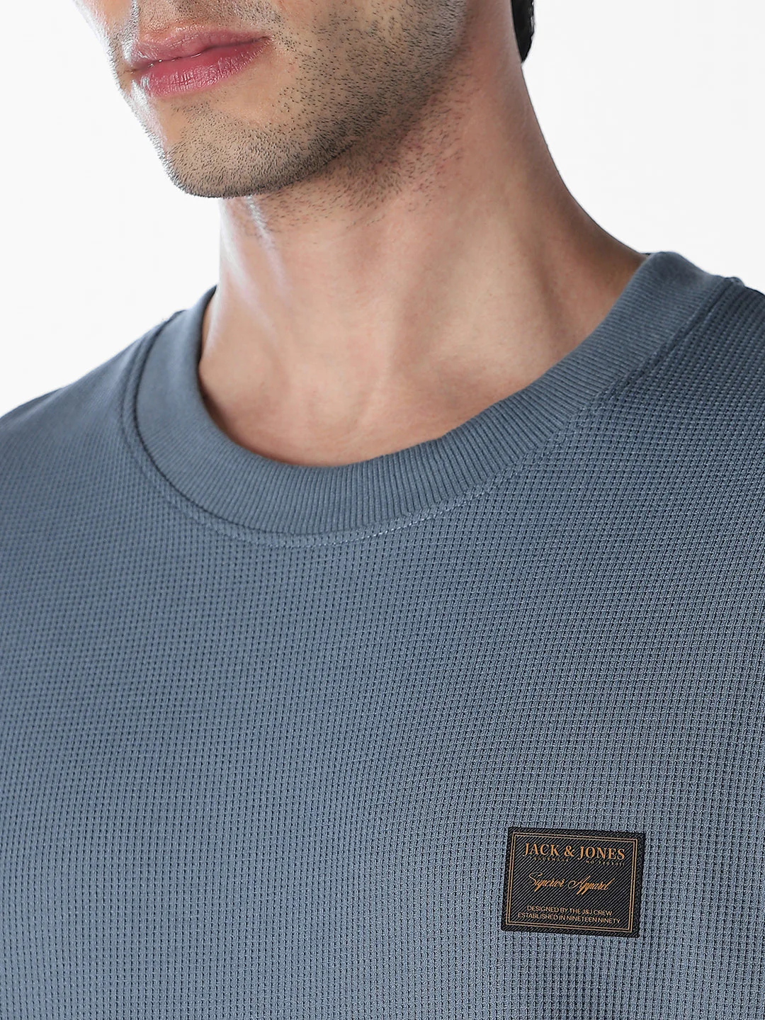 Blue Chest Patch Crew Neck T-shirt - Image 5