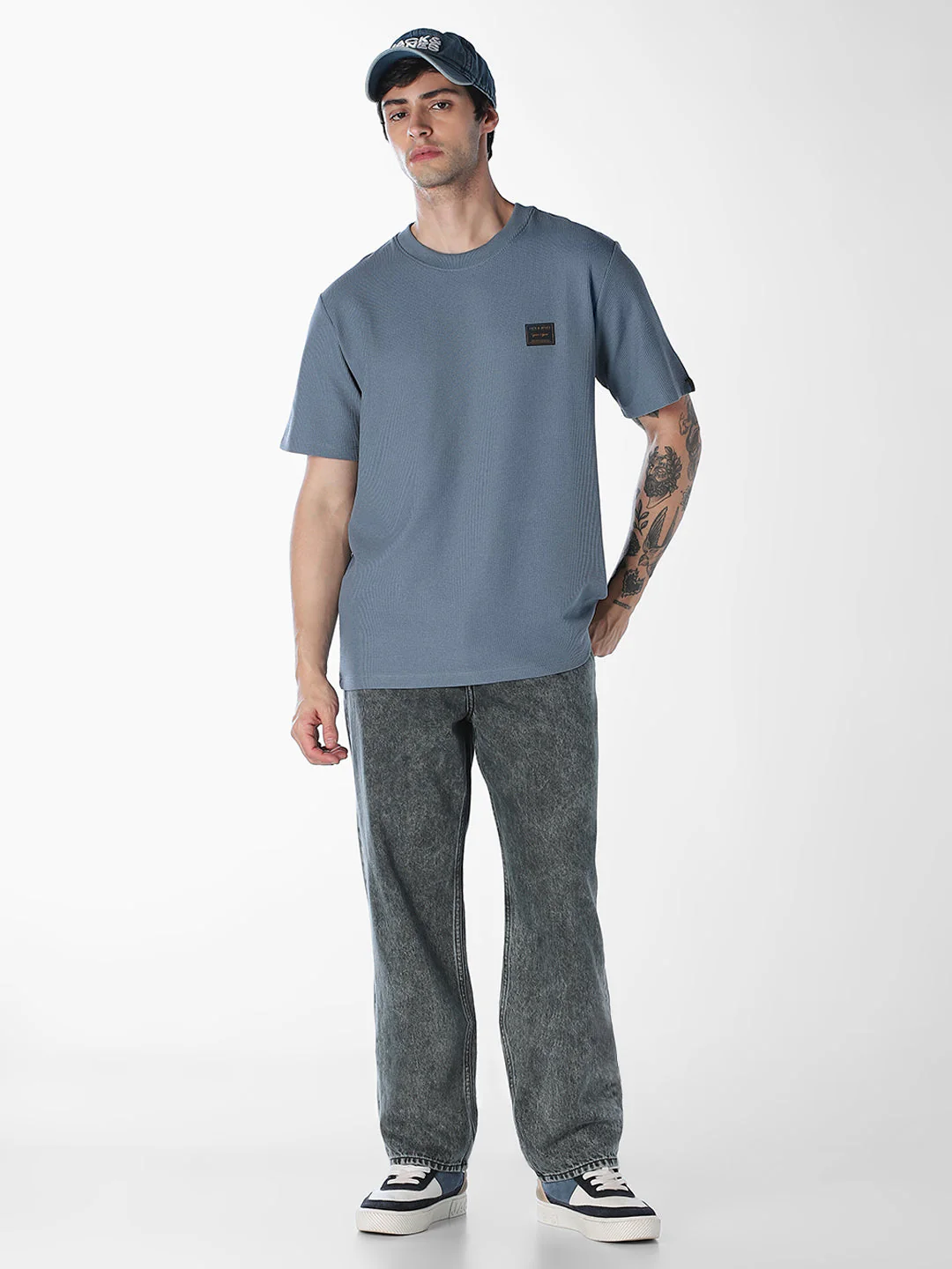 Blue Chest Patch Crew Neck T-shirt - Image 6