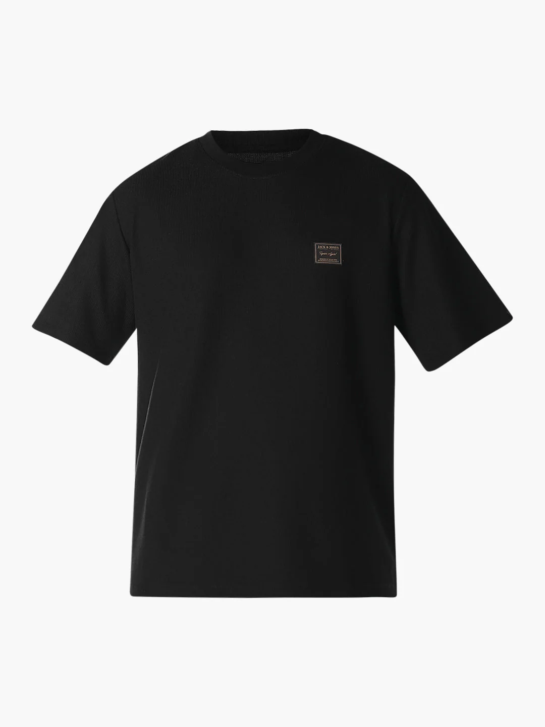 Black Chest Patch Crew Neck T-shirt - Image 7