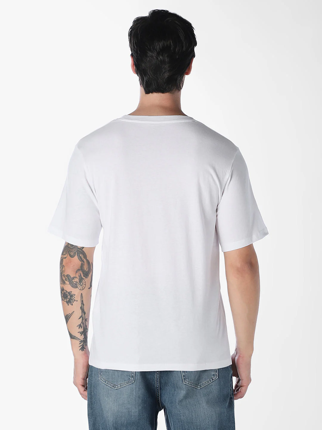 White Logo Print Cotton T-shirt - Image 4