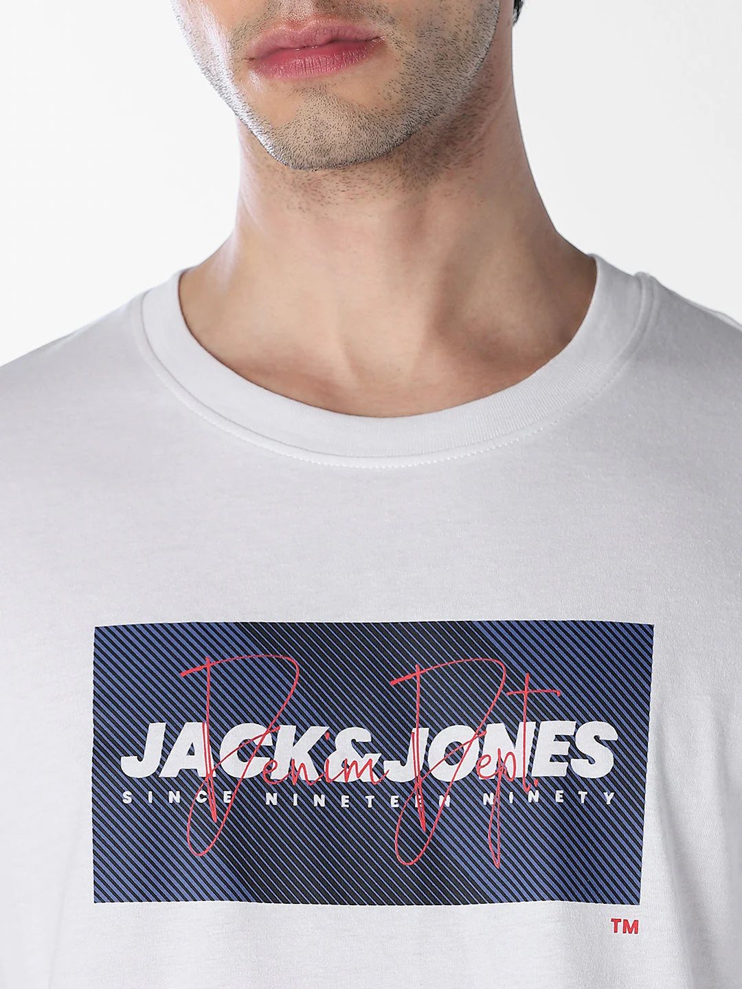 White Logo Print Cotton T-shirt - Image 5