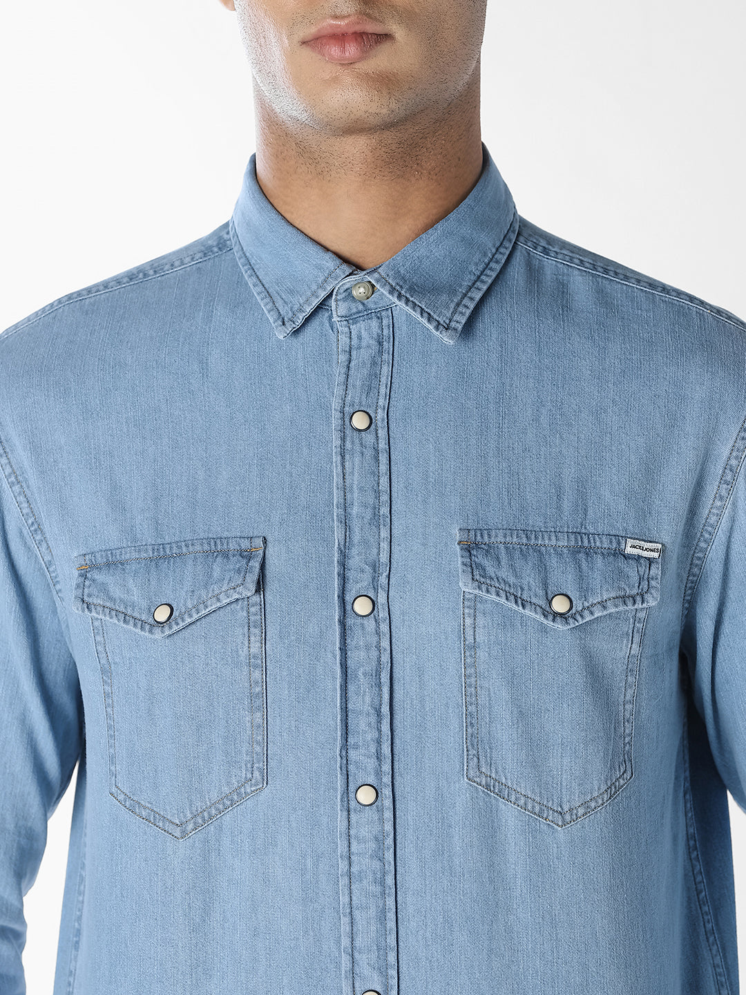 Blue Full Sleeves Denim Shirt - Image 5