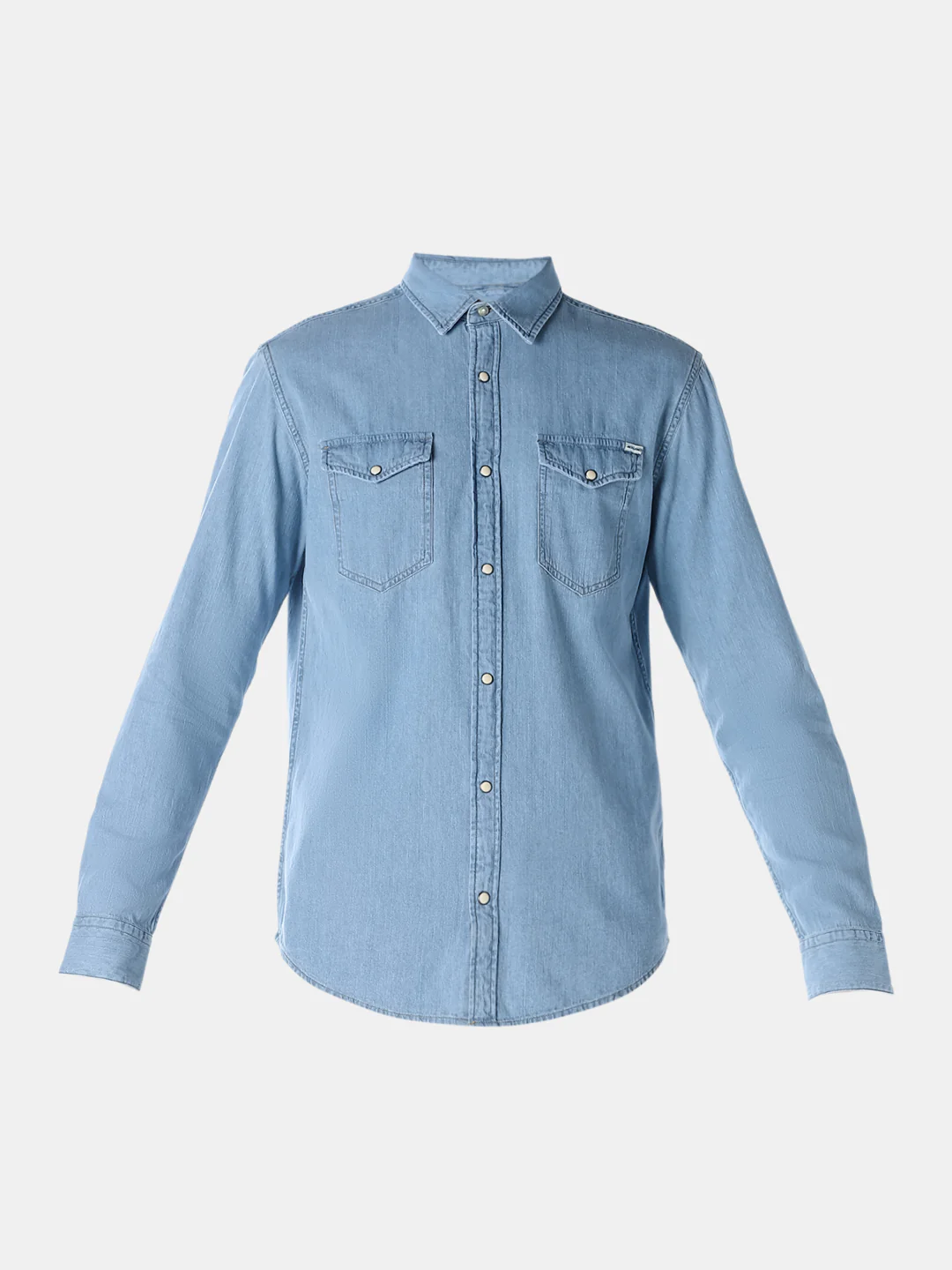 Blue Full Sleeves Denim Shirt - Image 7