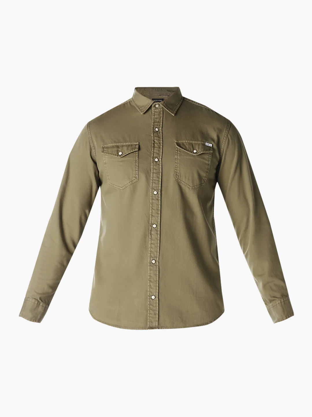 Men's Organic Cotton Denim Shirt In Forest Night With Flap Pockets - Image 7