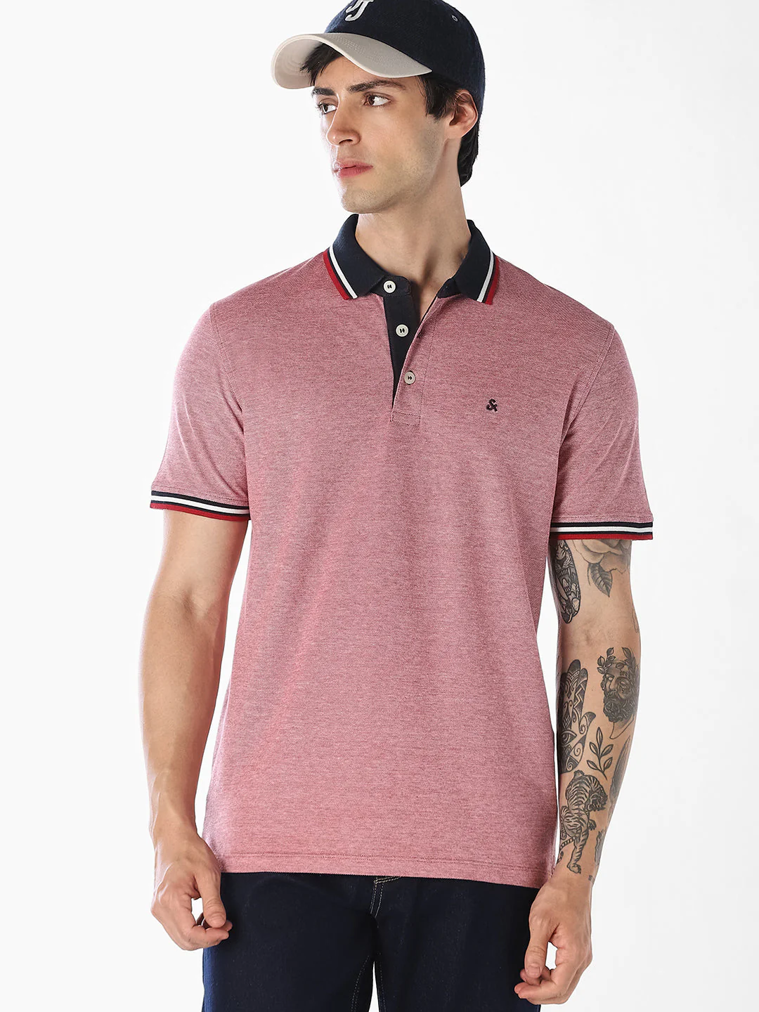 Contrast Tipping Melange polo