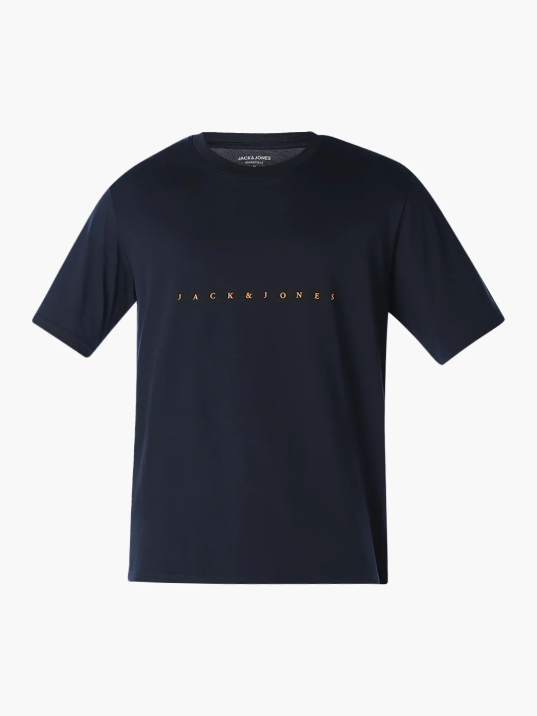 Men's Navy Blue Cotton Boxy Fit Crew Neck Logo Print T-Shirt - Image 7