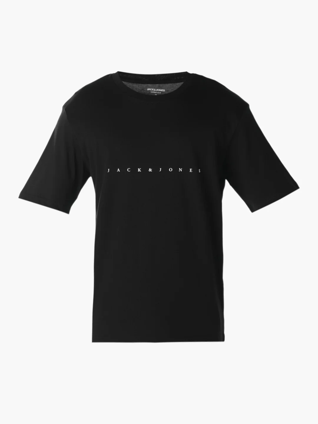Men's Black Boxy Fit Crew Neck Logo Print T-Shirt - Image 7