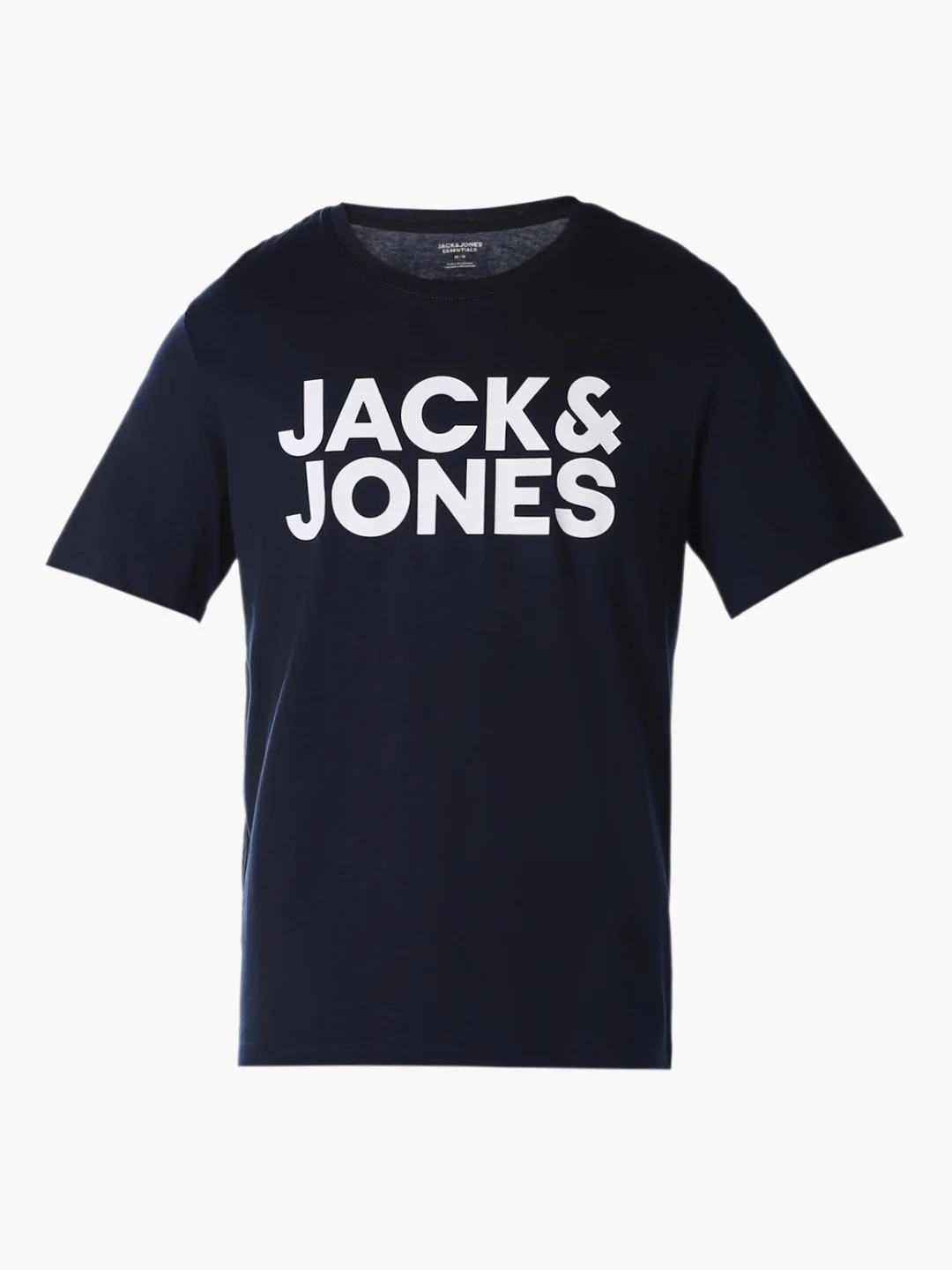 Men's Navy Blue Organic Cotton Slim Fit Logo Print Crew Neck T-Shirt - Image 7