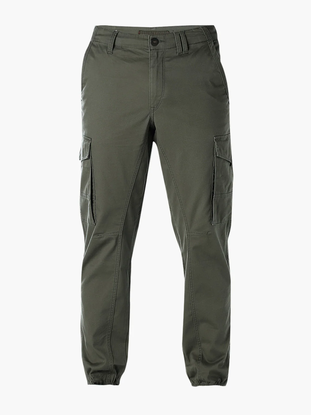 Olive Slim Fit Casual Cargos - Image 7