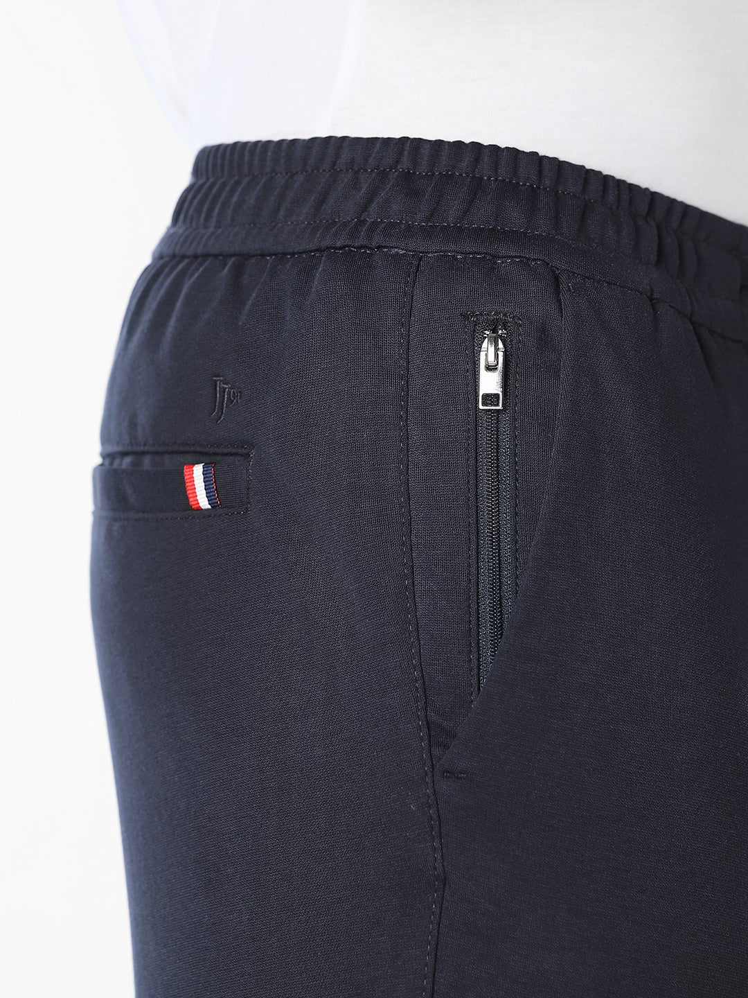 Men's Navy Blue Cotton Blend Regular Fit Chino Joggers - Image 5
