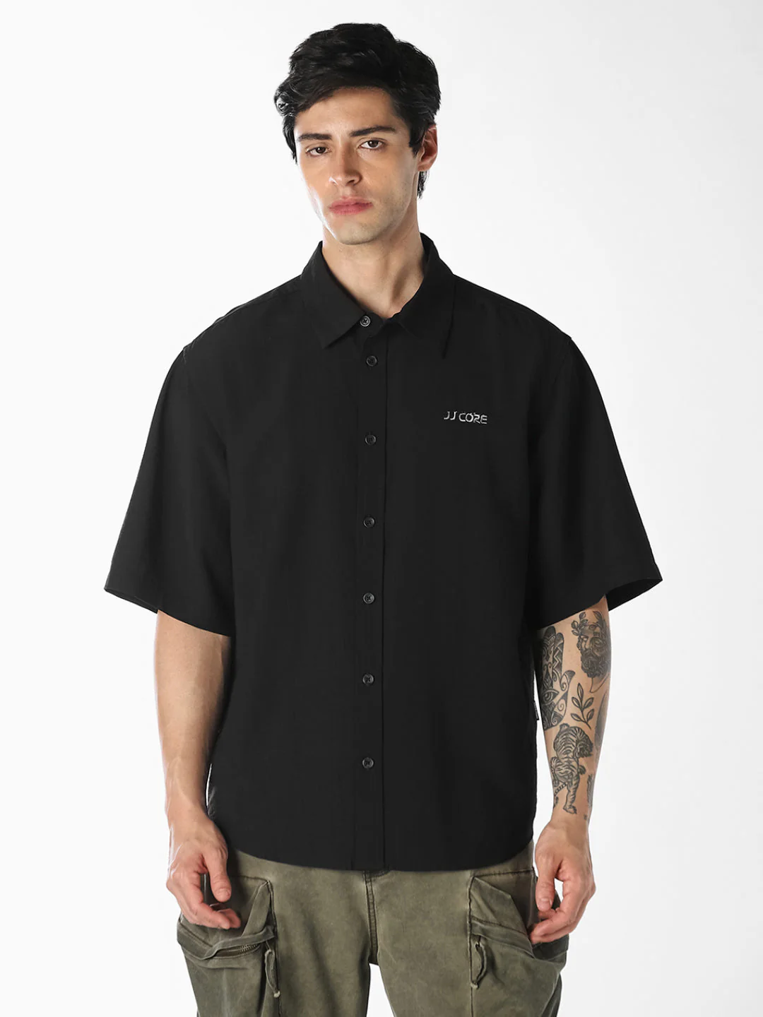 Black Embroidered Oversized Shirt - Image 2