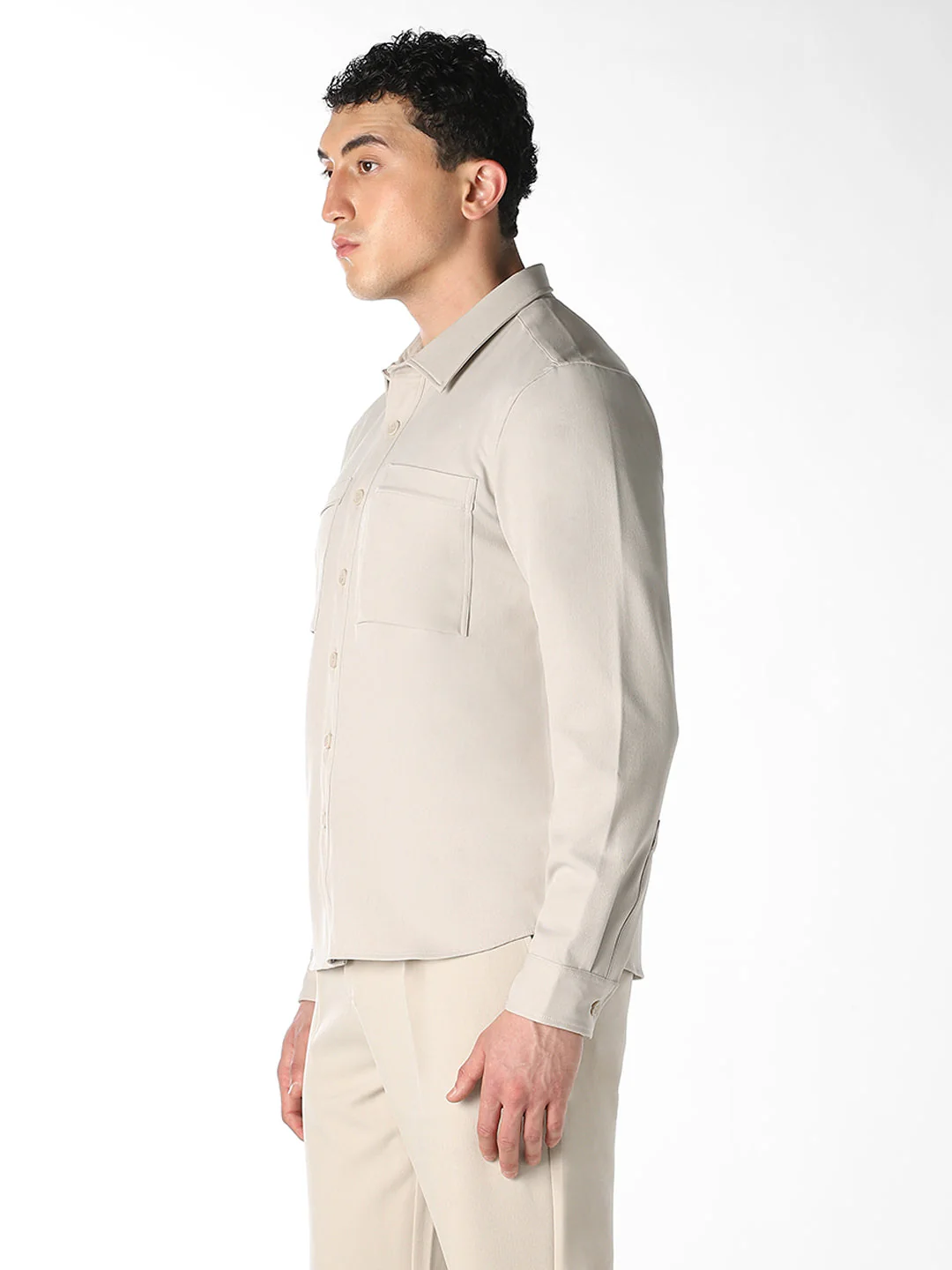 Dual Check Pocket Oversized Shirt - Image 3