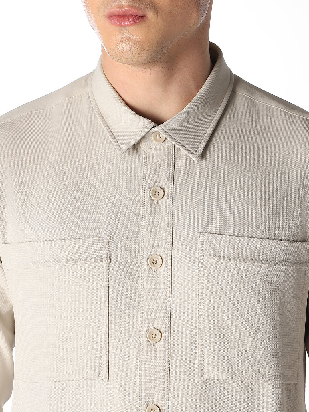Dual Check Pocket Oversized Shirt - Image 5
