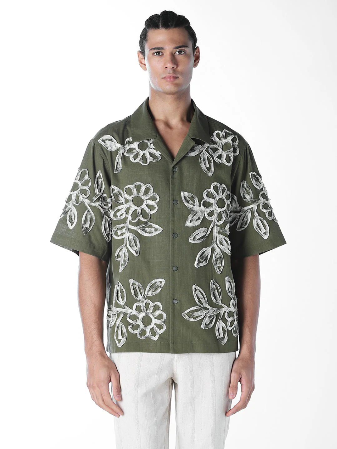 Applique Embroidered Oversized Shirt - Image 2