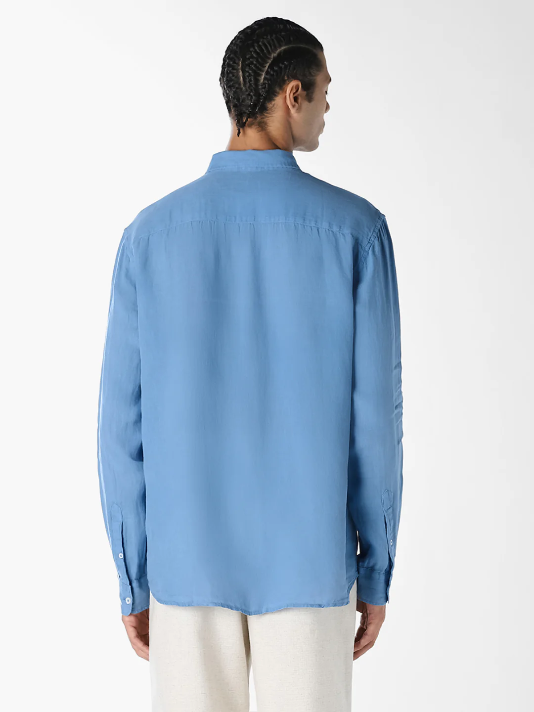 Blue Linen Full Sleeves Shirt - Image 4