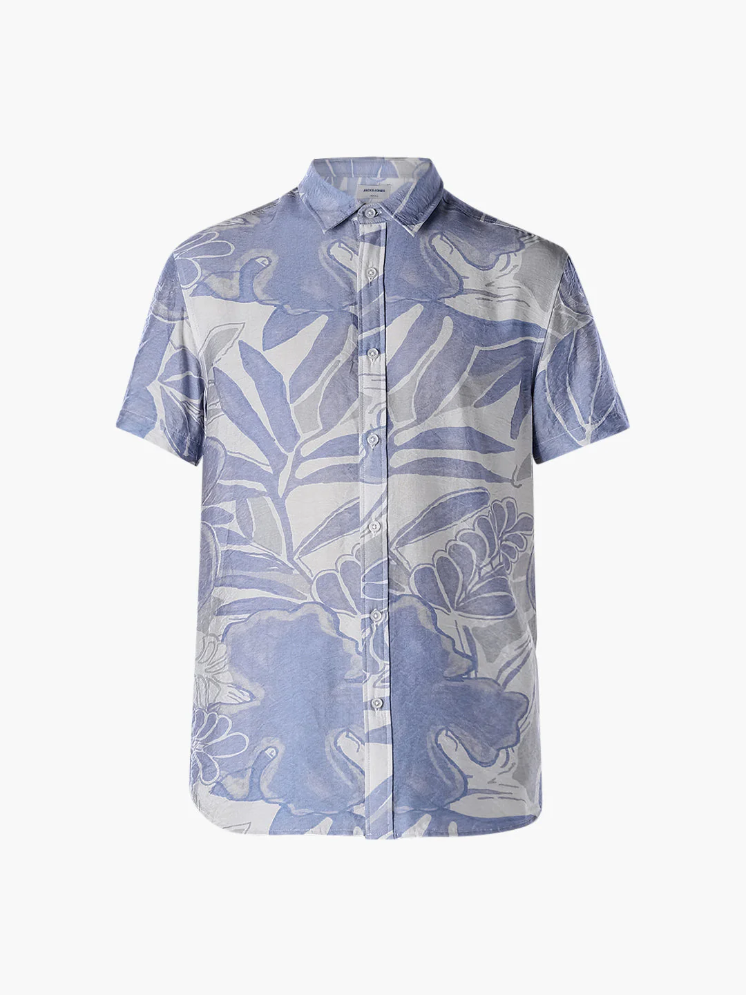 Blue Floral Comfort Fit Shirt - Image 7