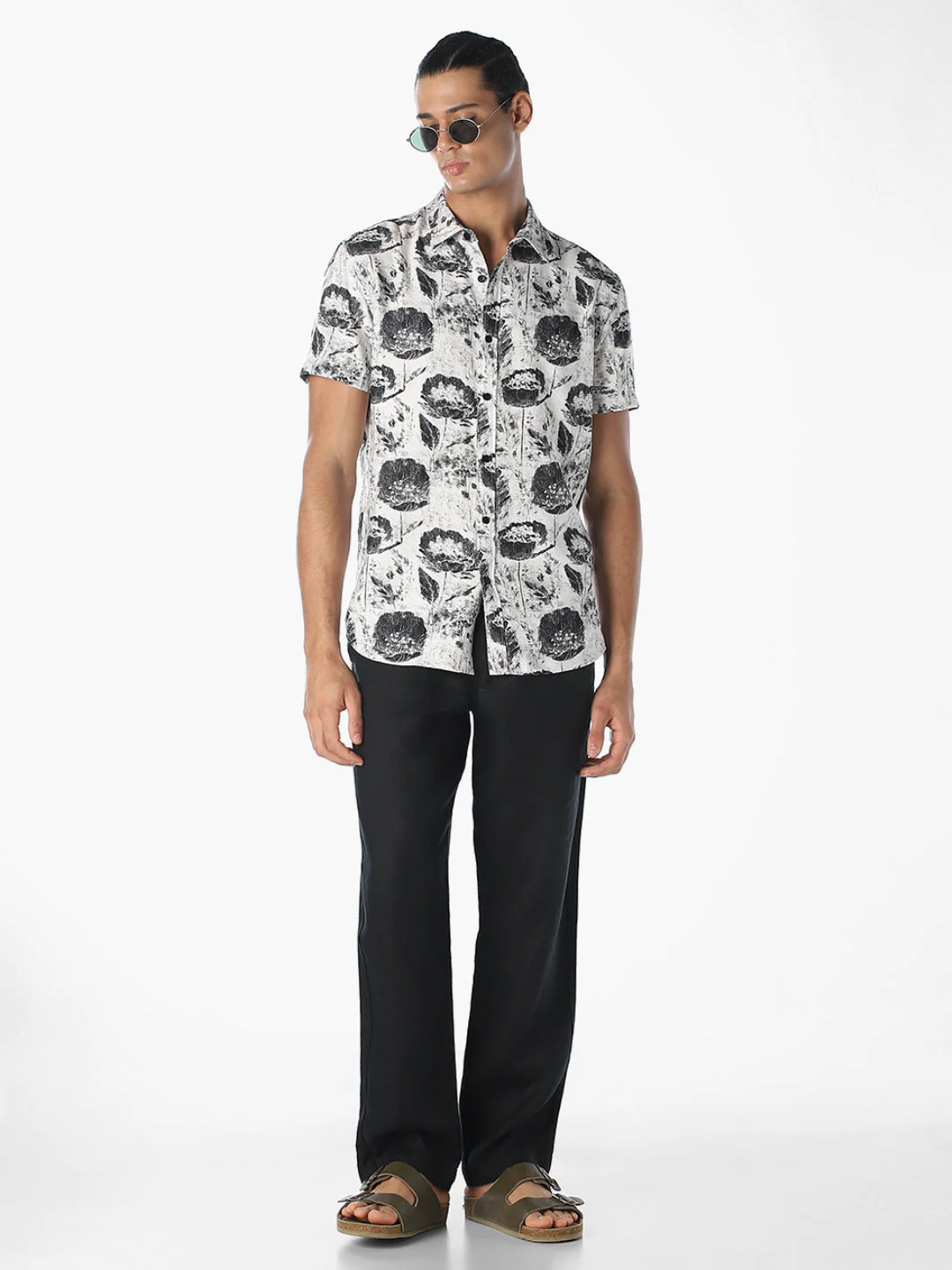 White Printed Comfort Fit Shirt - Image 6