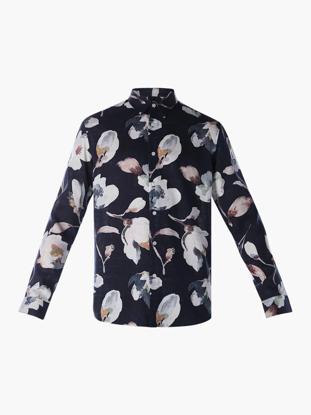 Black Floral Slim Fit Shirt - Image 7
