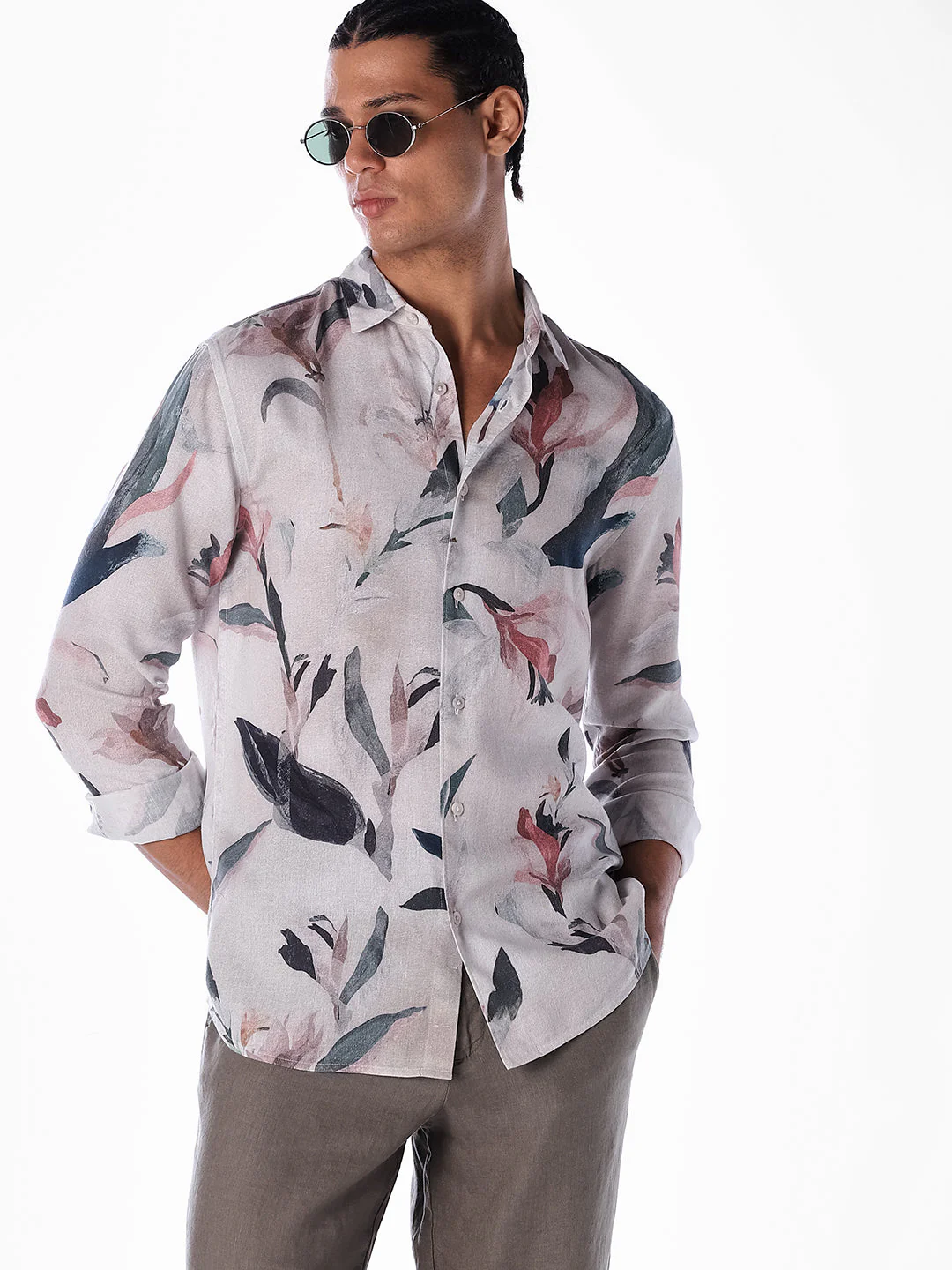 Floral Print Slim Fit Shirt