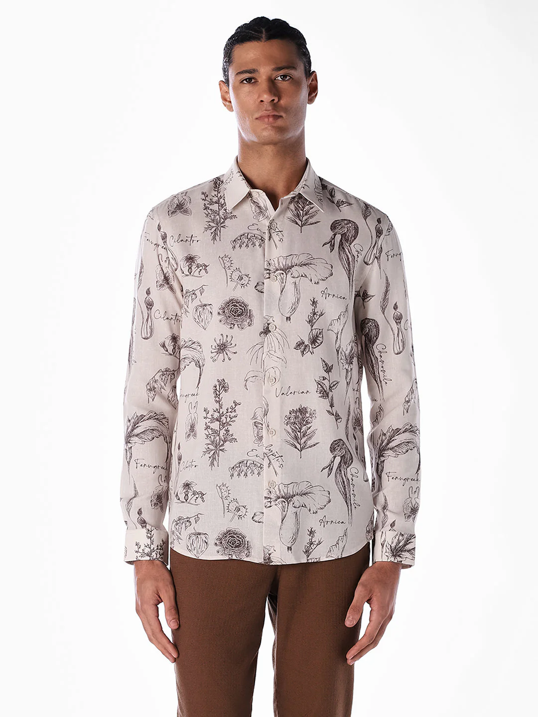 Floral Slim Fit Linen Blend Shirt - Image 2