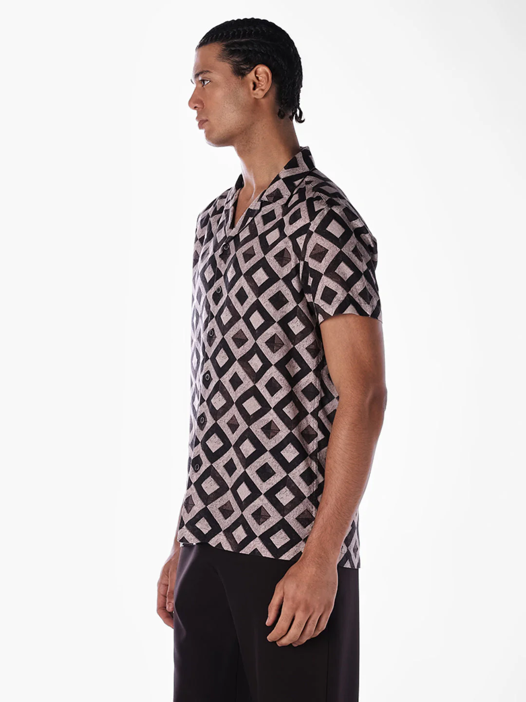 Geometric Print Comfort Fit Shirt - Image 3