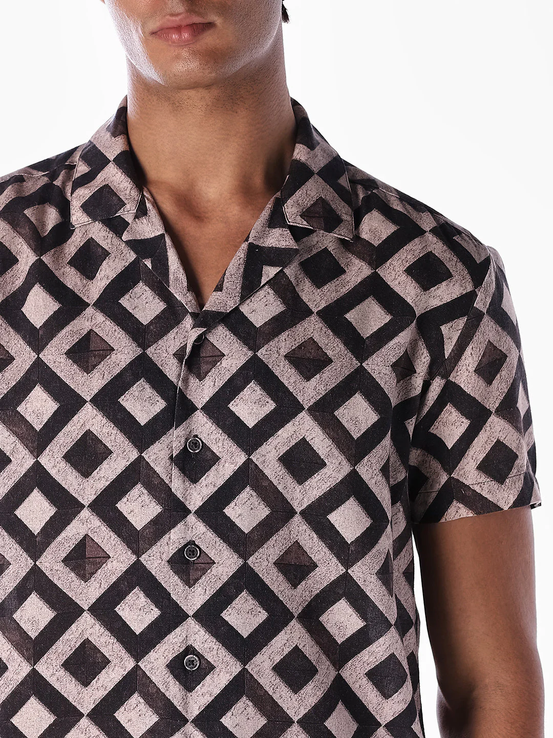 Geometric Print Comfort Fit Shirt - Image 5