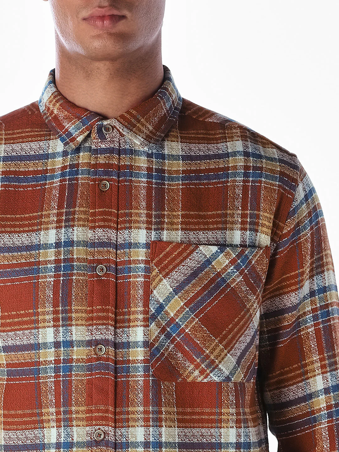 Patch Pocket Check Cotton Shirt - Image 5