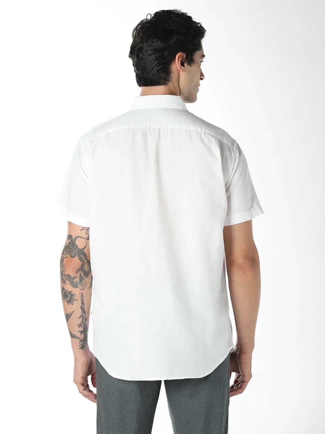White Linen Short Sleeves Shirt - Image 4