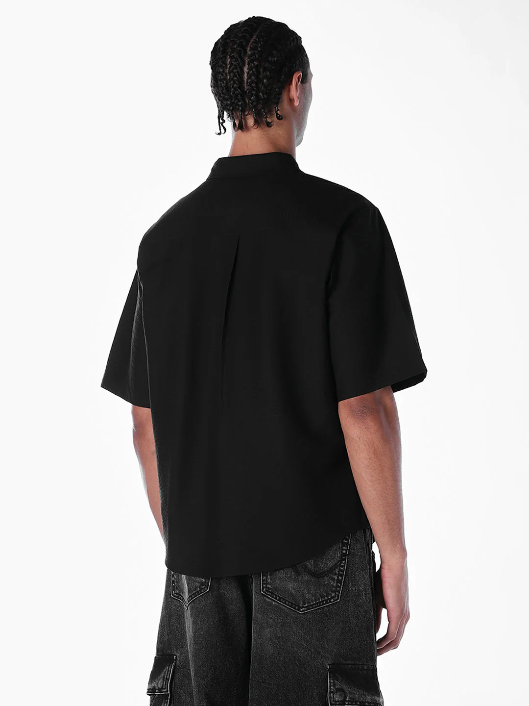 Black Utility Oversized Shirt - Image 4