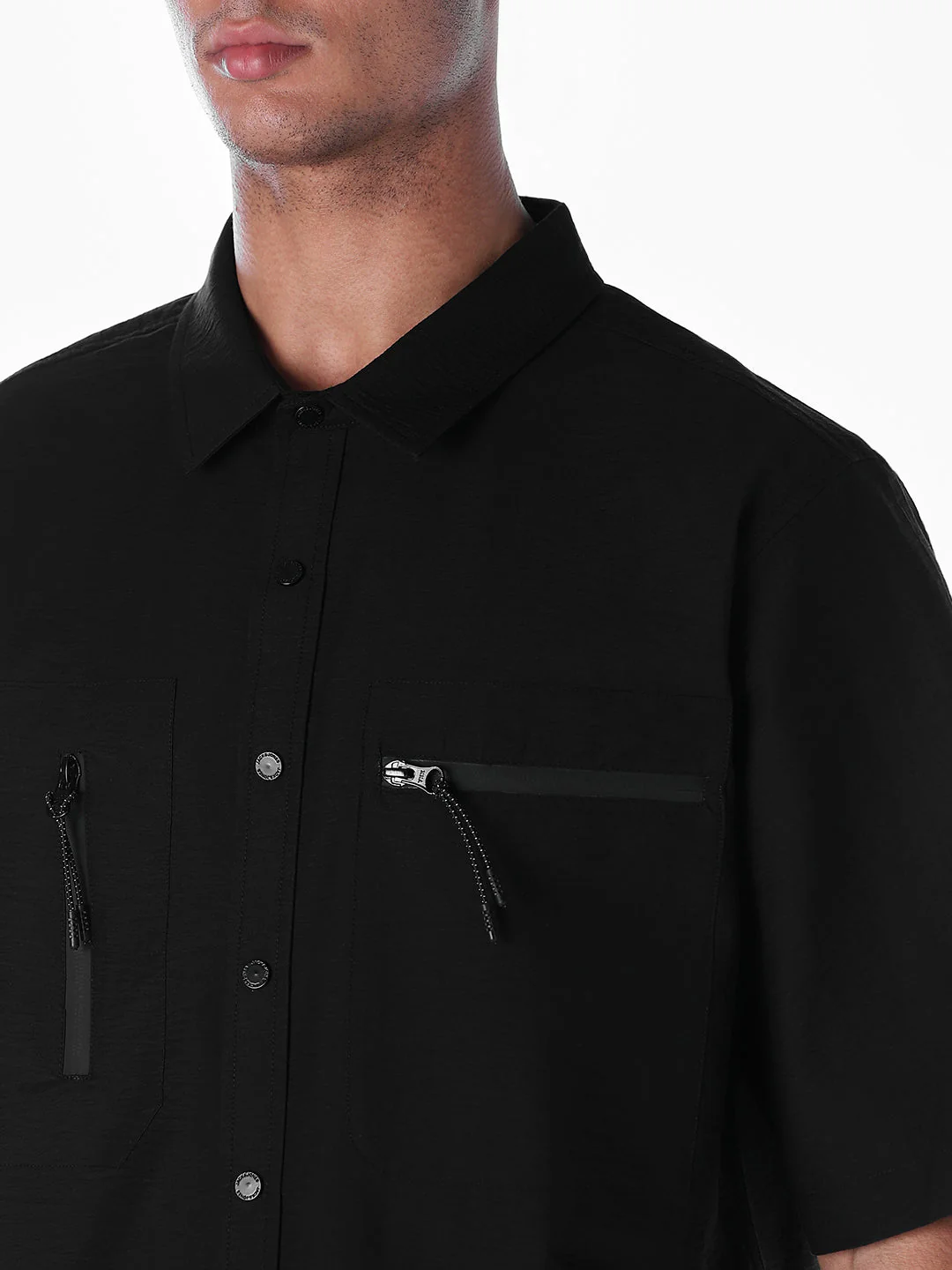 Black Utility Oversized Shirt - Image 5