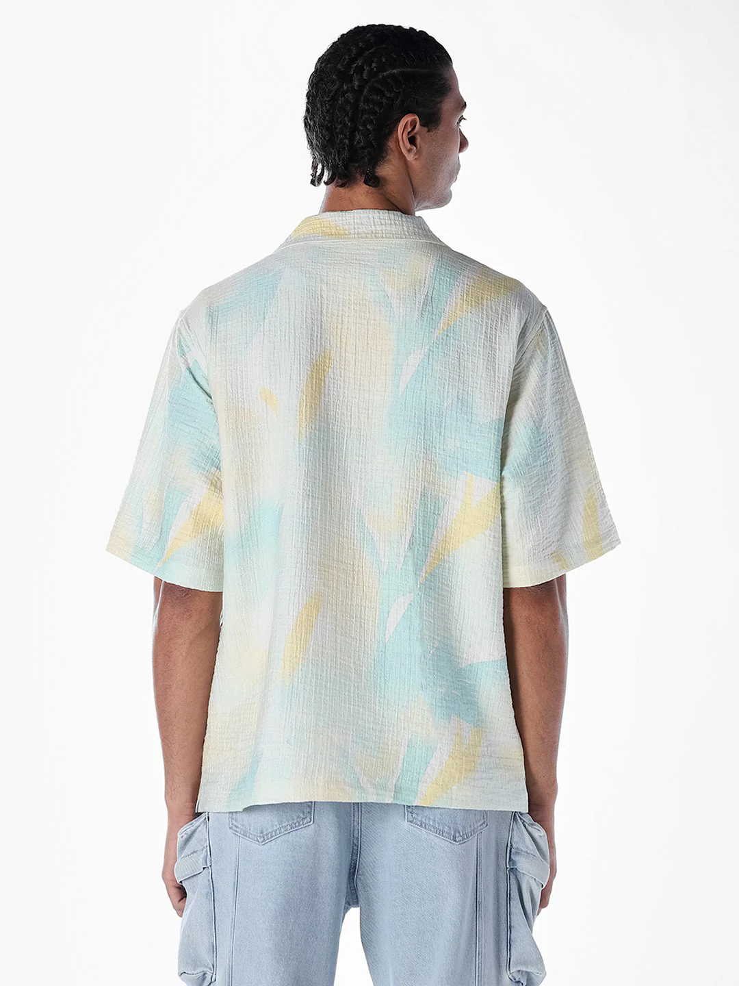 Tropical Print Oversized Shirt - Image 4