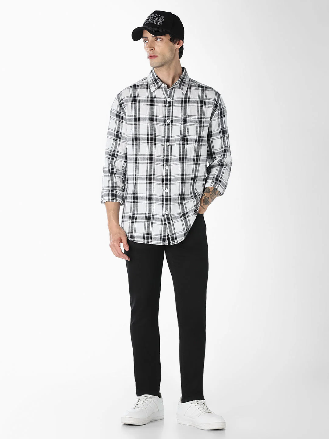 White Check Cotton Shirt - Image 6