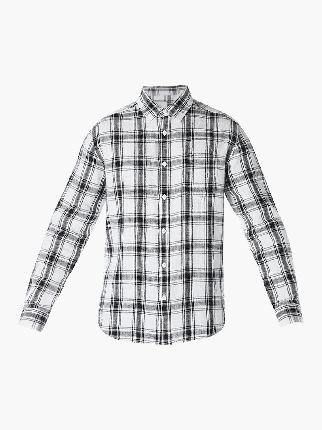 White Check Cotton Shirt - Image 7
